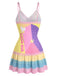 Rosa 60er Minikleid mit Hot-Girl-Print
