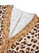 70er Boho Kleid mit V-Ausschnitt und Leoparden-Print