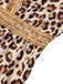 70er Boho Kleid mit V-Ausschnitt und Leoparden-Print