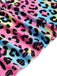 80er Wickelkleid mit Neon-Leopardenprint und Strick