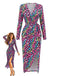 80er Wickelkleid mit Neon-Leopardenprint und Strick