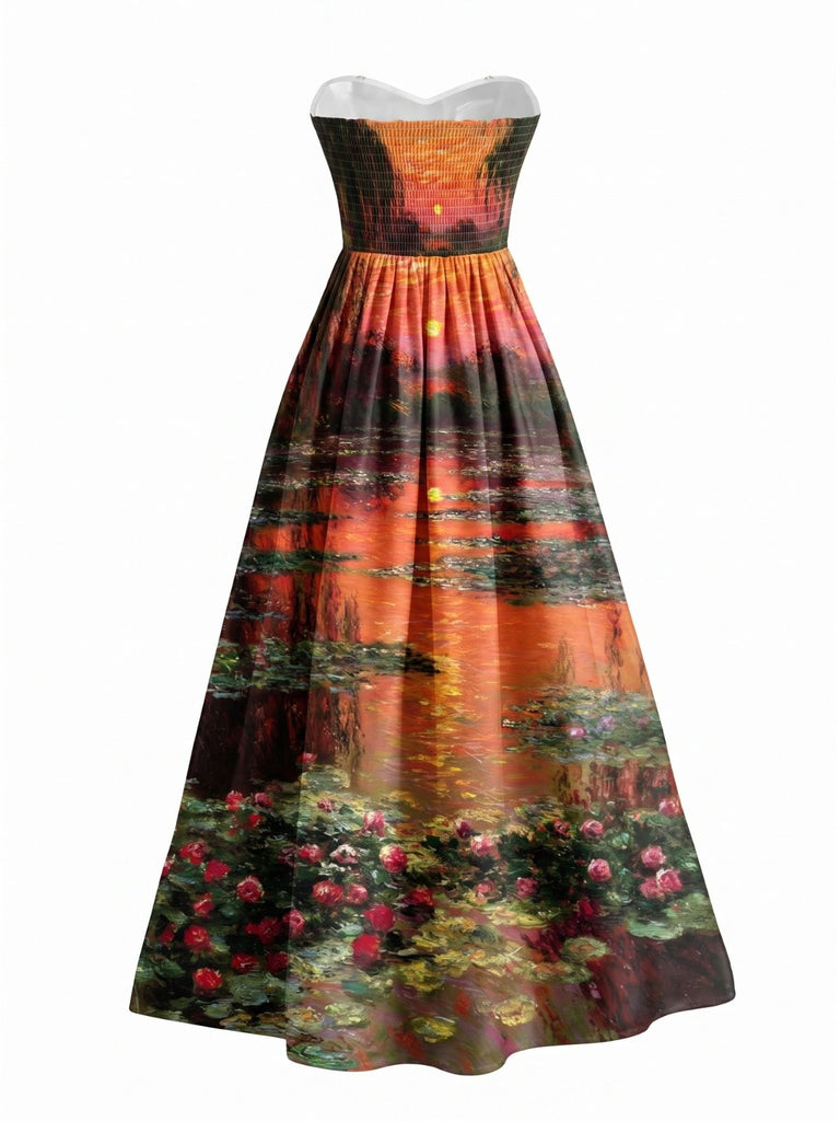 [Vorverkauf] 50er trägerloses Seerosenkleid mit Herzausschnitt