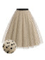 [Vorverkauf] Beige 50er Tüll-Swingrock mit Polka-Dots