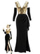 20er schulterfreies Maxikleid mit Pailletten