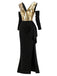 20er schulterfreies Maxikleid mit Pailletten