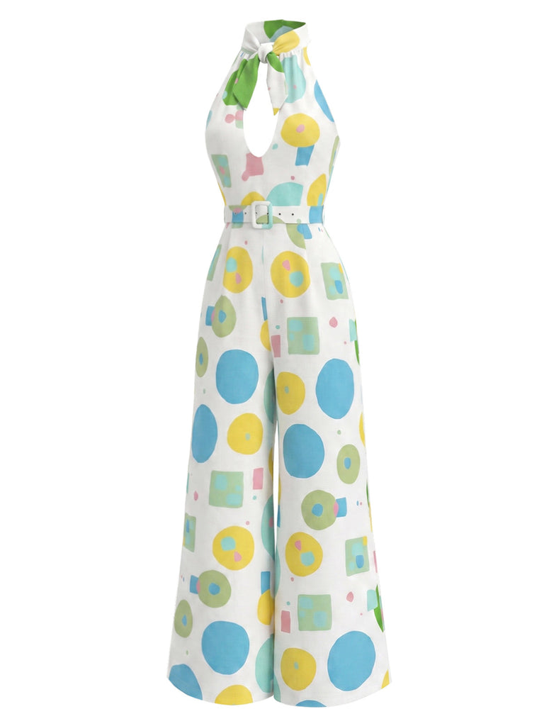50er Jumpsuit mit Neckholder und offenem Rücken