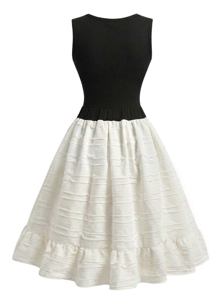 Schwarz-Elfenbein 50er Set mit Top und Rock