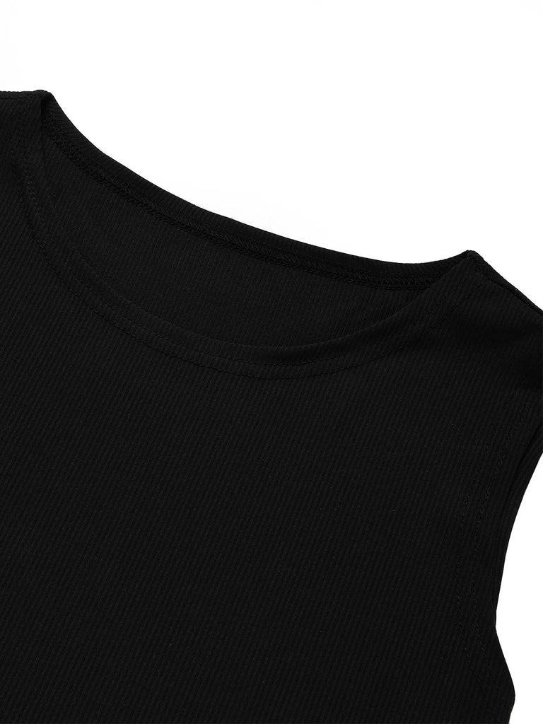 Schwarz-Elfenbein 50er Set mit Top und Rock