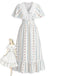 40er Kleid mit V-Ausschnitt und Blumen