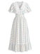 40er Kleid mit V-Ausschnitt und Blumen
