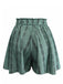 Grüne 40er Shorts mit Rüschen und Spitze