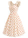 Creme & Rotes 50er Kleid mit Polka-Dots