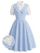 Blaues 50er Swingkleid mit Gingham-Muster