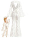 Weißer 60er Jumpsuit mit V-Ausschnitt und Neckholder