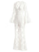 Weißer 60er Jumpsuit mit V-Ausschnitt und Neckholder