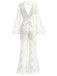 Weißer 60er Jumpsuit mit V-Ausschnitt und Neckholder
