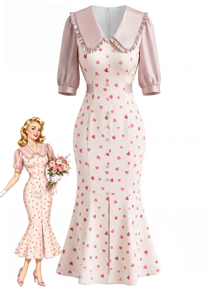 30er Meerjungfrauenkleid mit Blumen