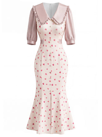 30er Meerjungfrauenkleid mit Blumen