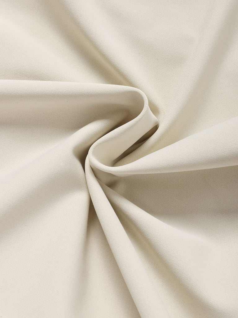 Beige 70er Romper mit Schleife und Besatz