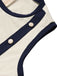Beige 70er Romper mit Schleife und Besatz