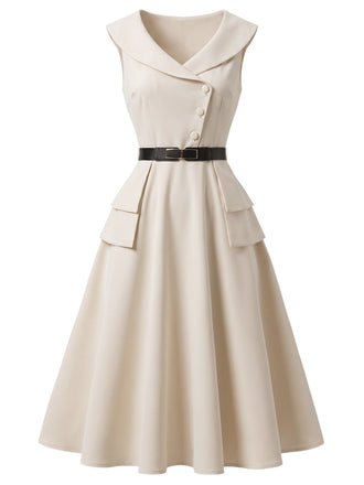 [Pre-Sale] Beige 1960s Vintage Classic Dress 3