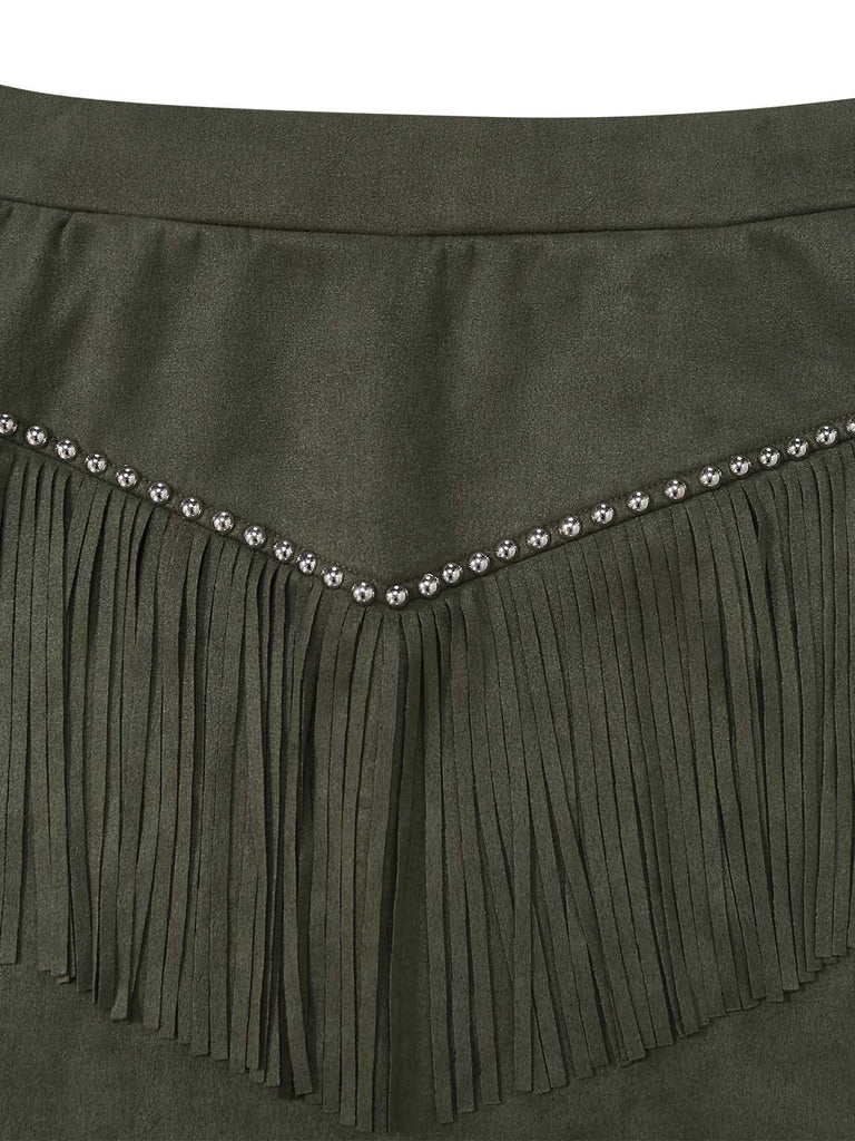 60er Jacke mit Reverskragen und Fransen