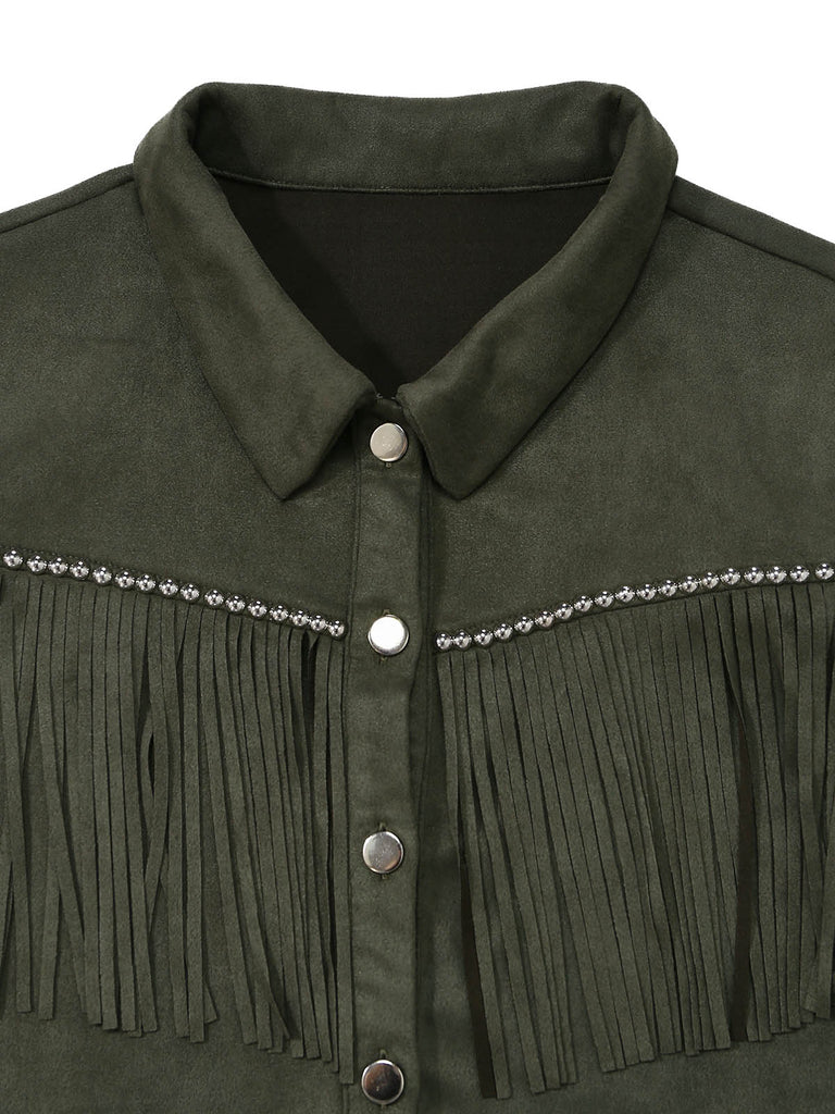 60er Jacke mit Reverskragen und Fransen