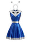 60er Alien-Halloween-Minikleid mit Metallic-Effekt und Cut-Out