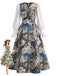 50er Kleid mit Blumen-Print und Painterly