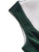 Grünes 50er Jacquard-Kleid mit Eckiger Ausschnitt und Samt