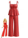 Rote 40er Hose mit Polka-Dots und Peplum