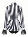 50er Beetlejuice-inspiriertes Bodysuit-Kostüm mit Streifen