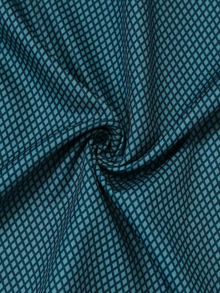 Blaugrünes 3-teiliges 50er Kleid mit Blumen-Schürze und Spitzentop
