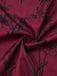 Weinrotes 40er Maxikleid mit Blumen-Print und Eckiger Ausschnitt