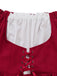 Rotes 30er schulterfreies Renaissance-Kleid mit Glockenärmeln