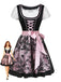 50er Kleid mit Eckiger Ausschnitt und Blumen