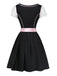 50er Kleid mit Eckiger Ausschnitt und Blumen