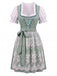 Rotes 50er Oktoberfest-Dirndl-Set mit Blumenmuster und Pufftop