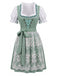 Blaues 50er Oktoberfest-Dirndl-Set mit Blumenmuster und Pufftop