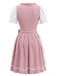 Blaues 50er Oktoberfest-Dirndl-Set mit Blumenmuster und Pufftop