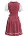 Blaues 50er Oktoberfest-Dirndl-Set mit Blumenmuster und Pufftop