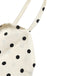 Beige 40er Kleid mit Polka-Dots und Schleife