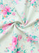 Grünes 50er Kleid mit Streublumen und Puffärmel