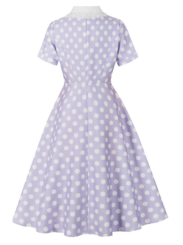 1950s Polka Dot Lace Vintage Dress 2