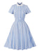 50er Swingkleid mit Streifen und Karo