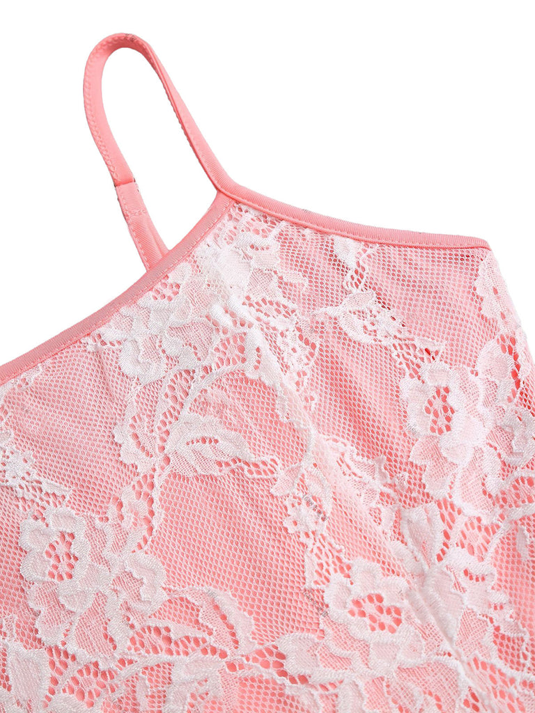 50er Kleid mit Spaghettiträger und Blumen