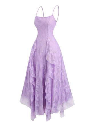 50er Kleid mit Spaghettiträger und Blumen