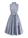 Graues 50er Kleid mit Print und Geometrisch
