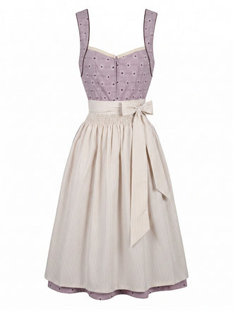 Rosa 50er Kleid mit Herzausschnitt und Gänseblümchen