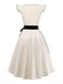 Khaki 50er 2PCS Kleid mit Streifen-Schürze